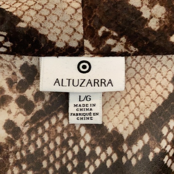Altuzarra x Target | Snakeskin Pattern Sheer Front Bow Long Sleeve Blouse (L) - Picture 11 of 16